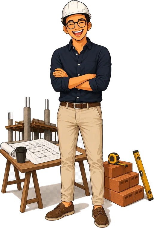 Ilustración de Juan como Arquitecto diseñador