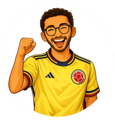 Juan celebrando con la camiseta de Colombia