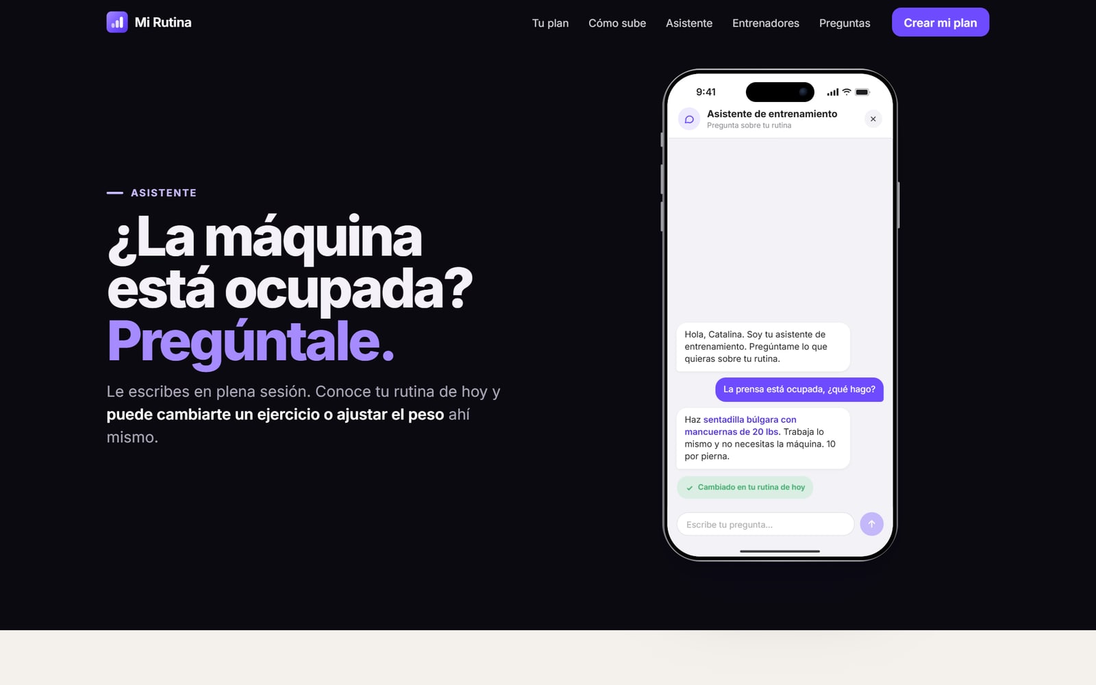 Mi Rutina, pantalla 19