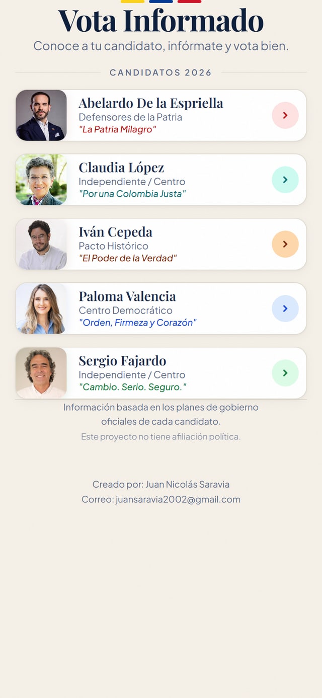 Vota Informado — captura de pantalla 1