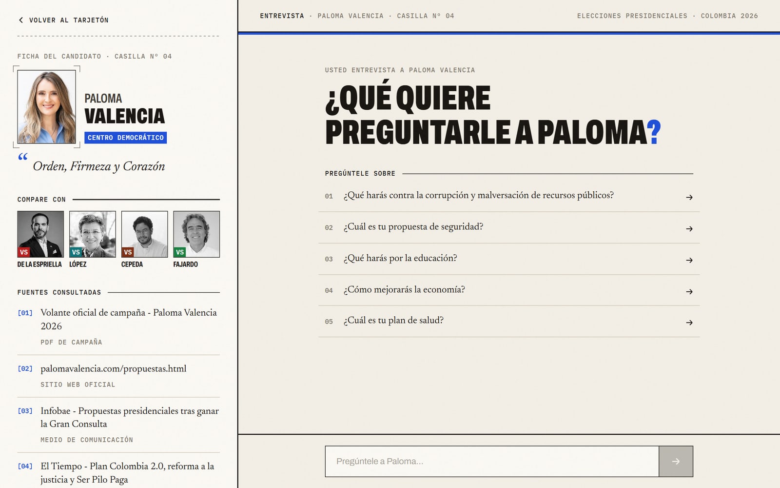 Vota Informado, screen 2