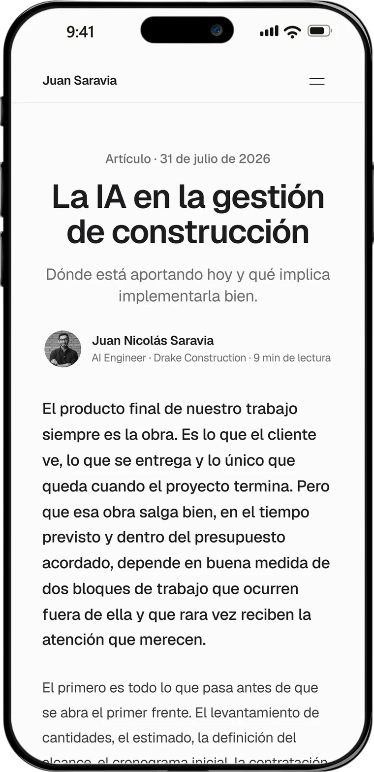 La IA en la gestión de construcción, vista en celular