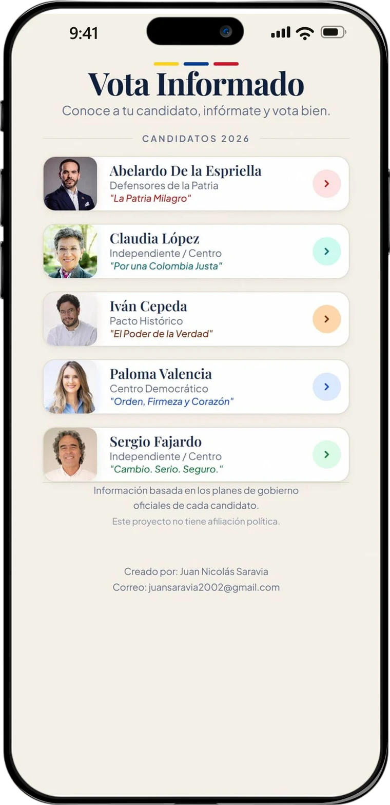 Vota Informado — captura de pantalla 1